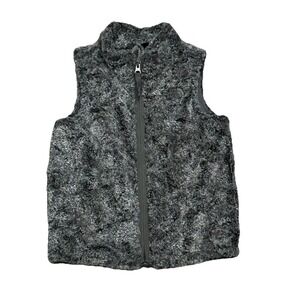 The NorthFace Faux Fur Vest for Kids Gray with Full Zip Front Size‎ 5 5T
